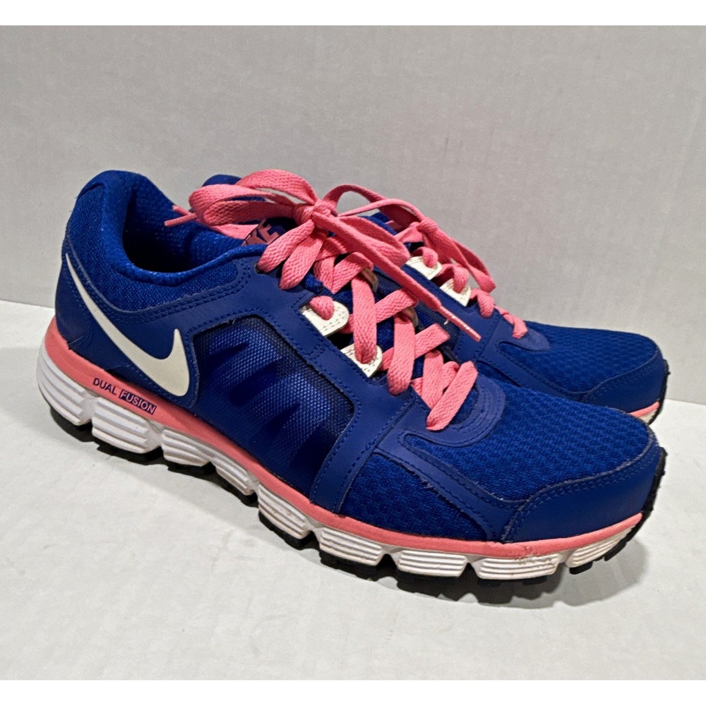 Nike Dual Fusion ST 2 Women's Low Top Lace-Up Mesh Sneakers Blue/Pink 454240-416